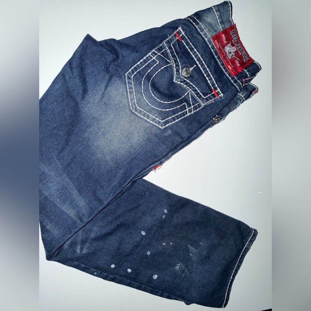 True Religion Relaxed Fit Jeans in Dark Blue - Picture 3 of 5